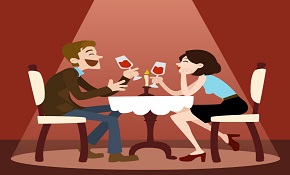 Cartoon dating men and women vector